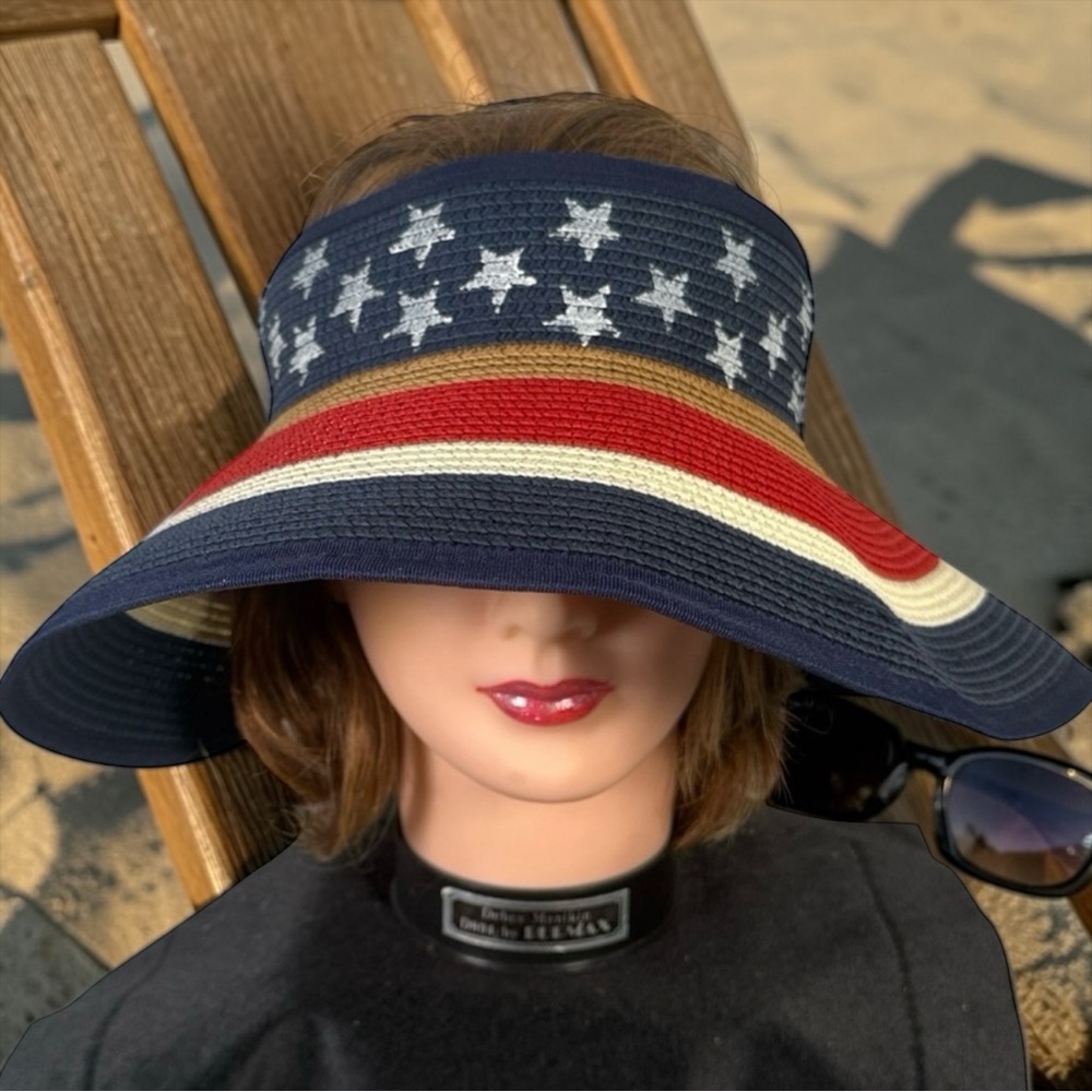 USA wide brim roll up sun hat